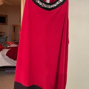 Maurices Red and Black Embellished Blouse